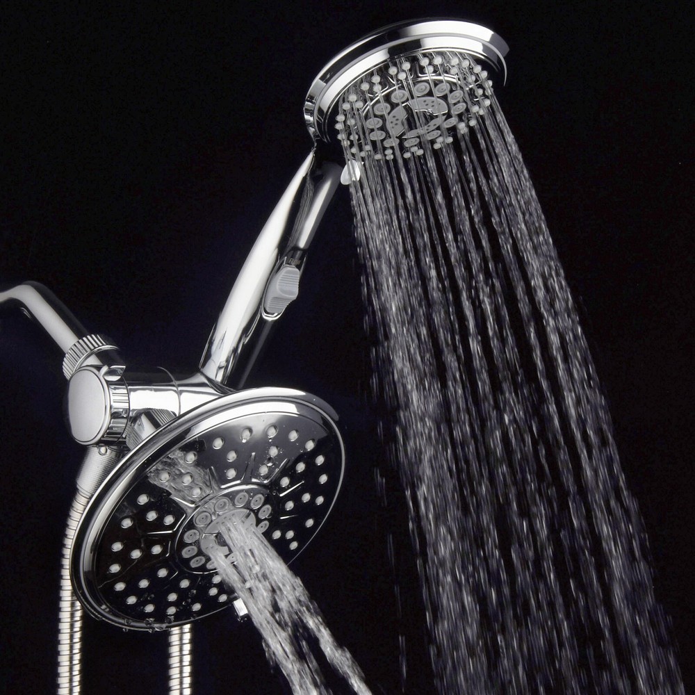 Hydroluxe 6'' Multi Setting Chrome Rainfall Shower Head & Handheld Combo