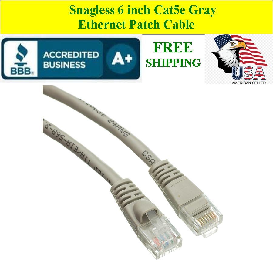 6 Inch Cat5e Ethernet Network Computer Patch Cable for PC, XBOX, PS3, PS4
