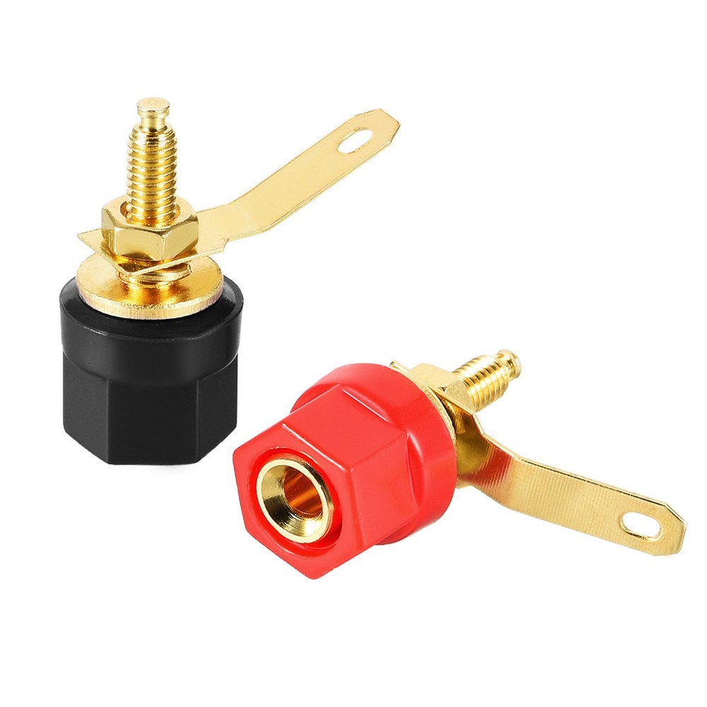 2 Pair Binding Post Terminal M4 Thread Power Amplifier Speaker Connector 1.14" L