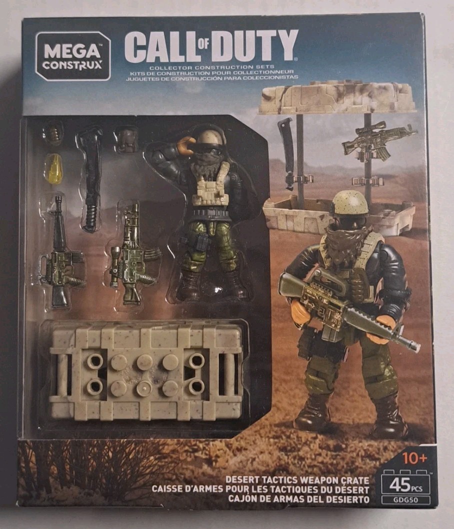 Mega Construx Call of Duty Set # GDG50 DESERT TACTICS WEAPON CRATE Sealed 45pcs