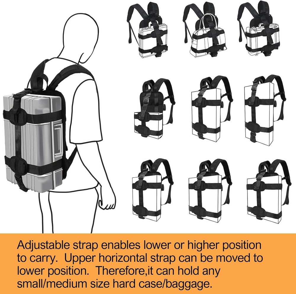 Backpack Carrying System with Strap for Carrying Hard Shell Case/Hand Luggage
