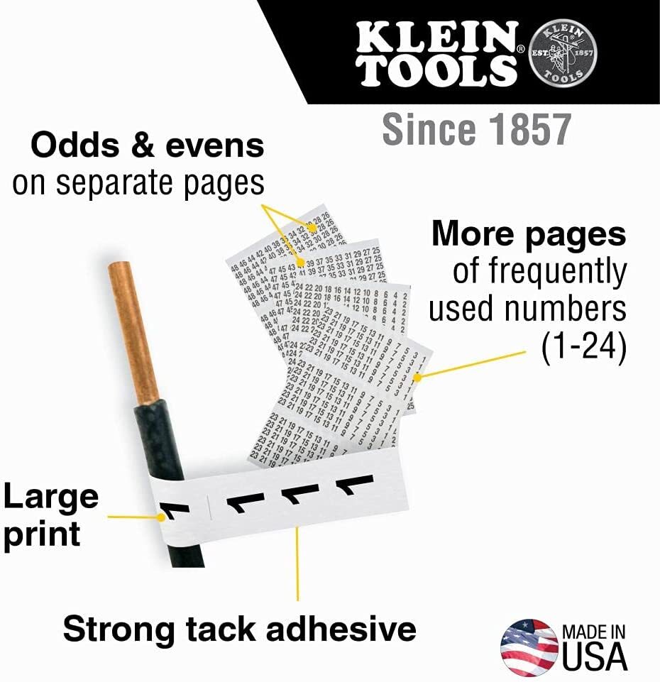 Wire Marker Numbers Book Panel Labels Adhesive Label Cable Markers Sheet Tags