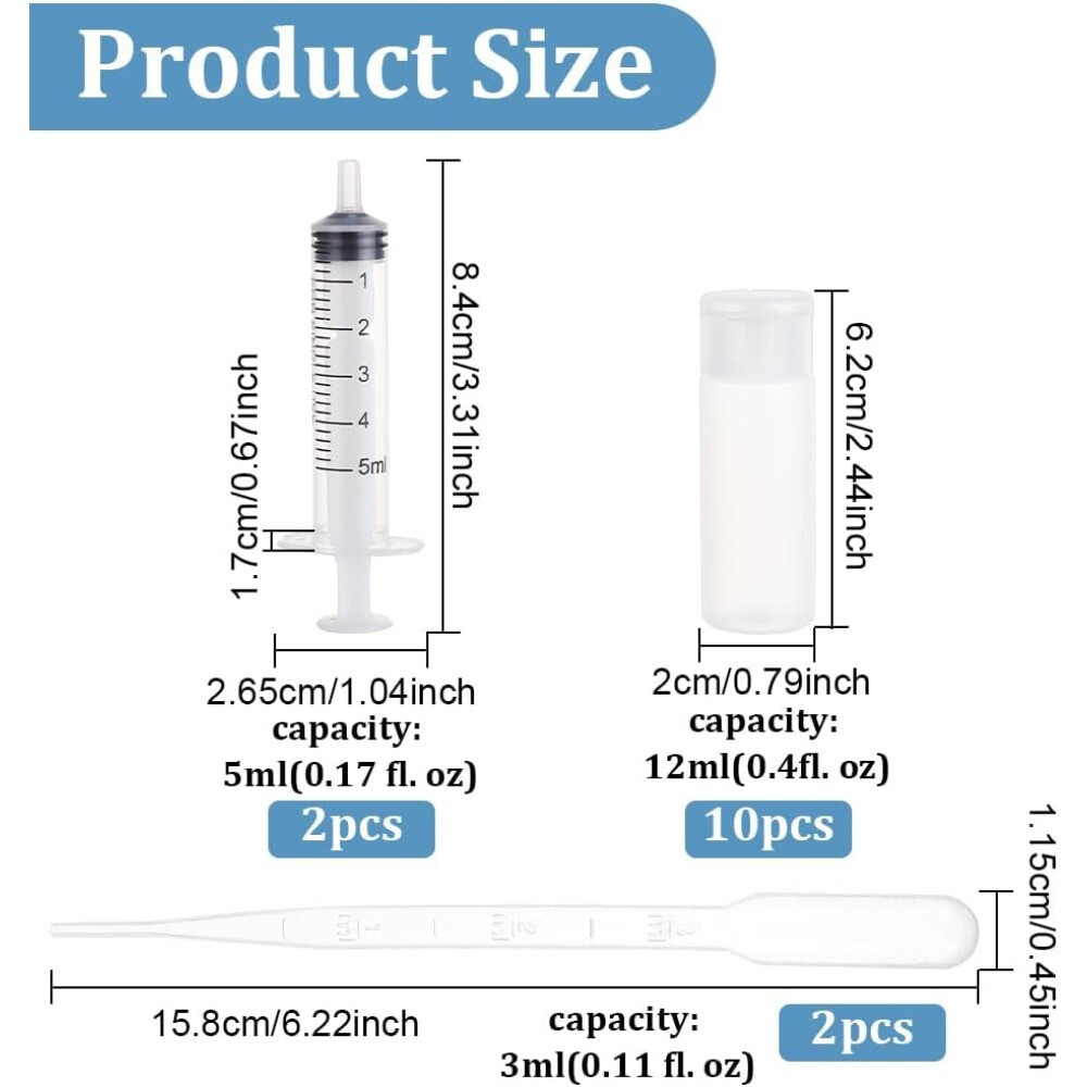 1set 10pcs PE Plastic Empty Refillable Flip Cap Bottles with 2pcs Disposable