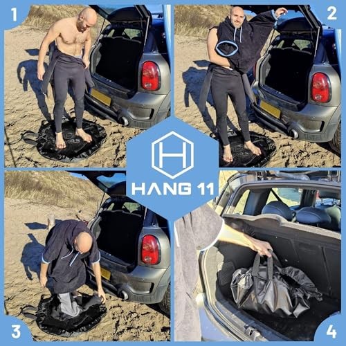 Wetsuit Changing Mat Bag - Surf Changing Mat with Shoulder Strap, Black