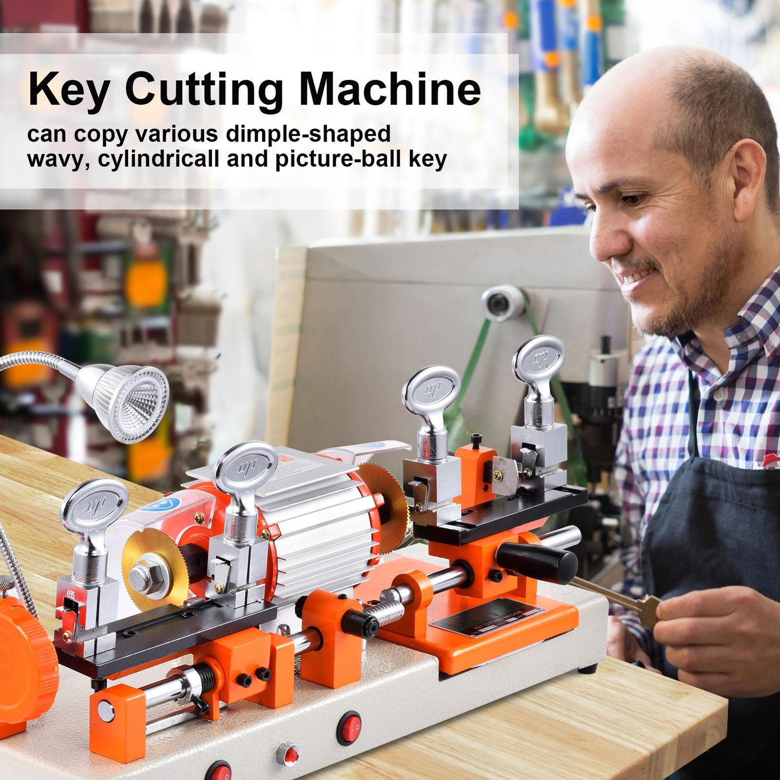 Two-sided Key Cutting duplicating Machine Cutter Car Key Copier Locksmith Tools-