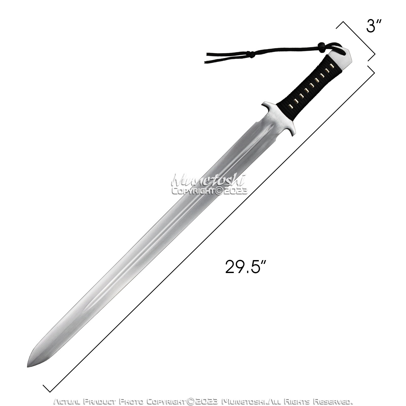 32” Tactical Sword Functional Viking Sharp 1060 Carbon Steel Full Tang Scabbard