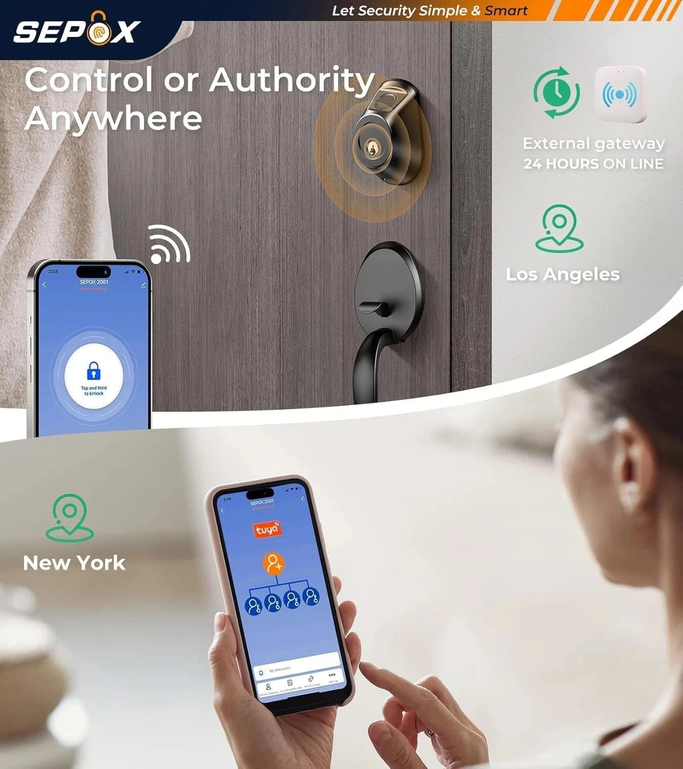 NEW Smart Door Lock Biometric Bluetooth Fingerprint Key Keyless Entry APP Home