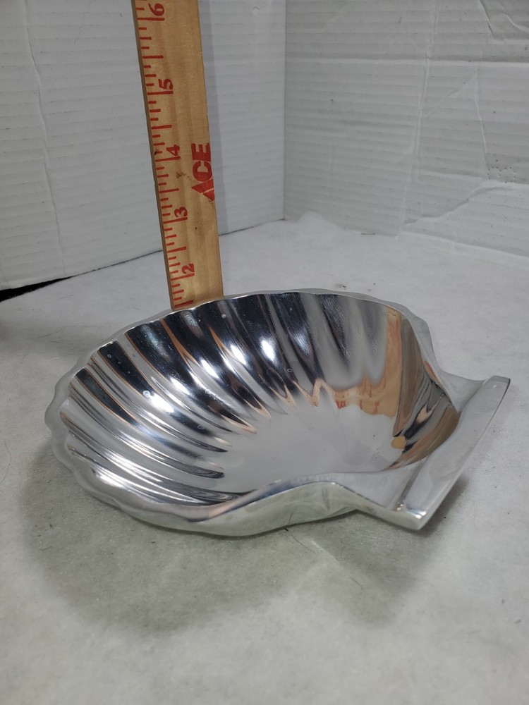 Silverplate Scallop SeaShell Trinket Soap Candy Condiment Dish Beach Table Decor
