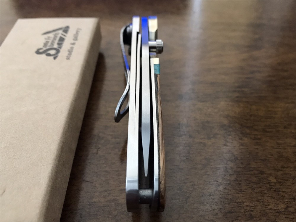 Santa Fe Stoneworks Custom Folding Knife Eagle Inlay USA