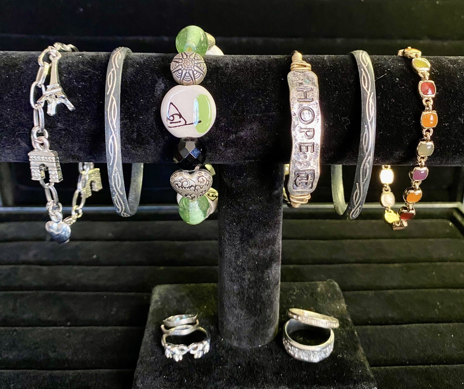 VTG - Modern Jewelry Bracelet Ring Lot Costume Silver And Gold Tone