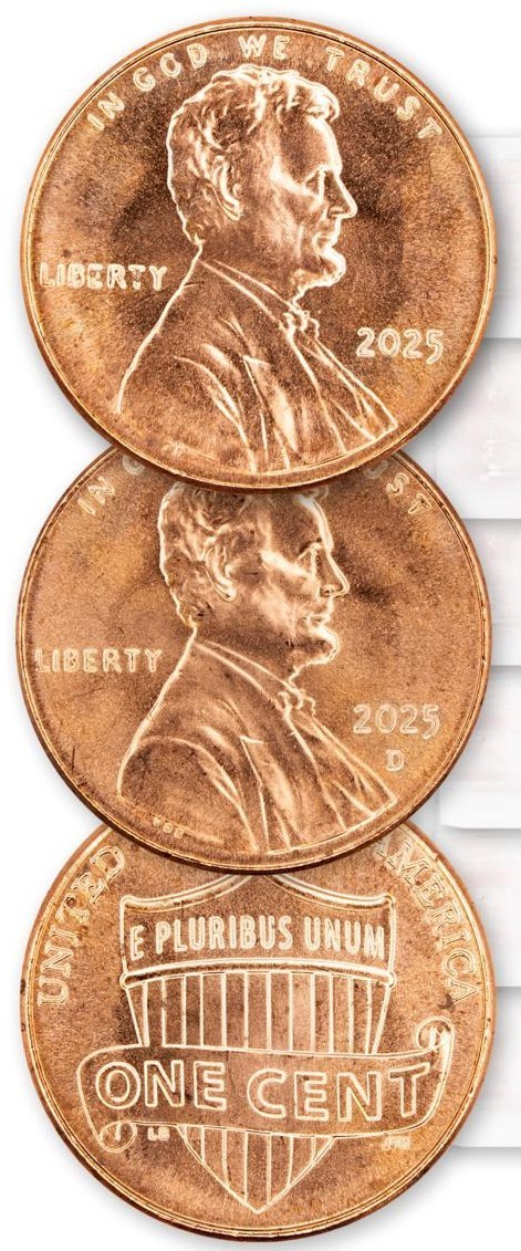 2025 (BU) UNCIRCULATED P & D MINT LINCOLN CENT ROLLS SET OF 8 (400 COINS)