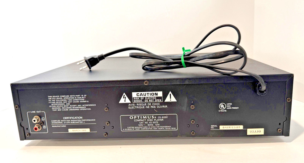 Optimus CD-8250 Five Disc Changer CD player - Tested / Working