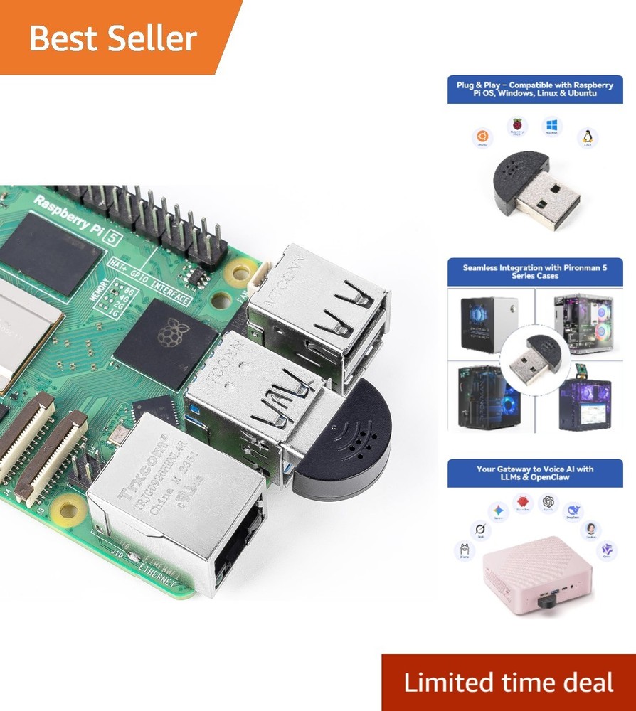High Compatibility USB Microphone for Computers and Raspberry Pi