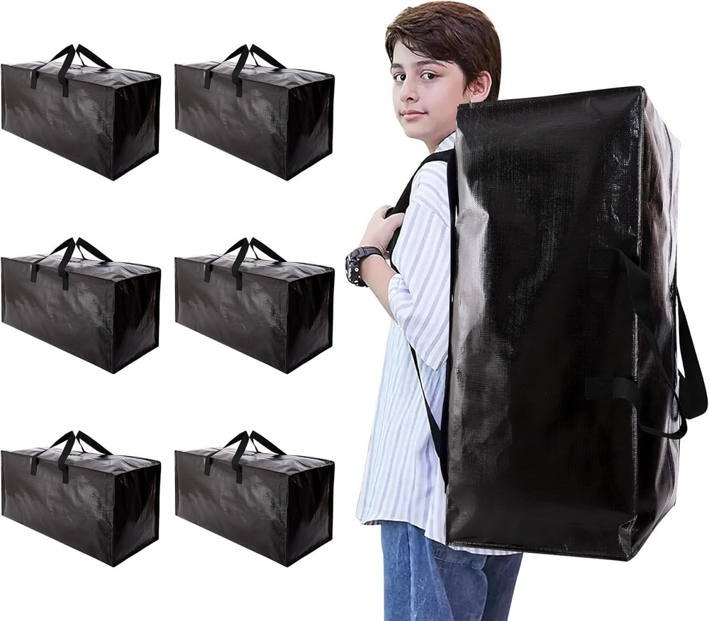 Durable Backpack Straps Moving Bags - Space-Saving 6 Pack for Dorm Essentials