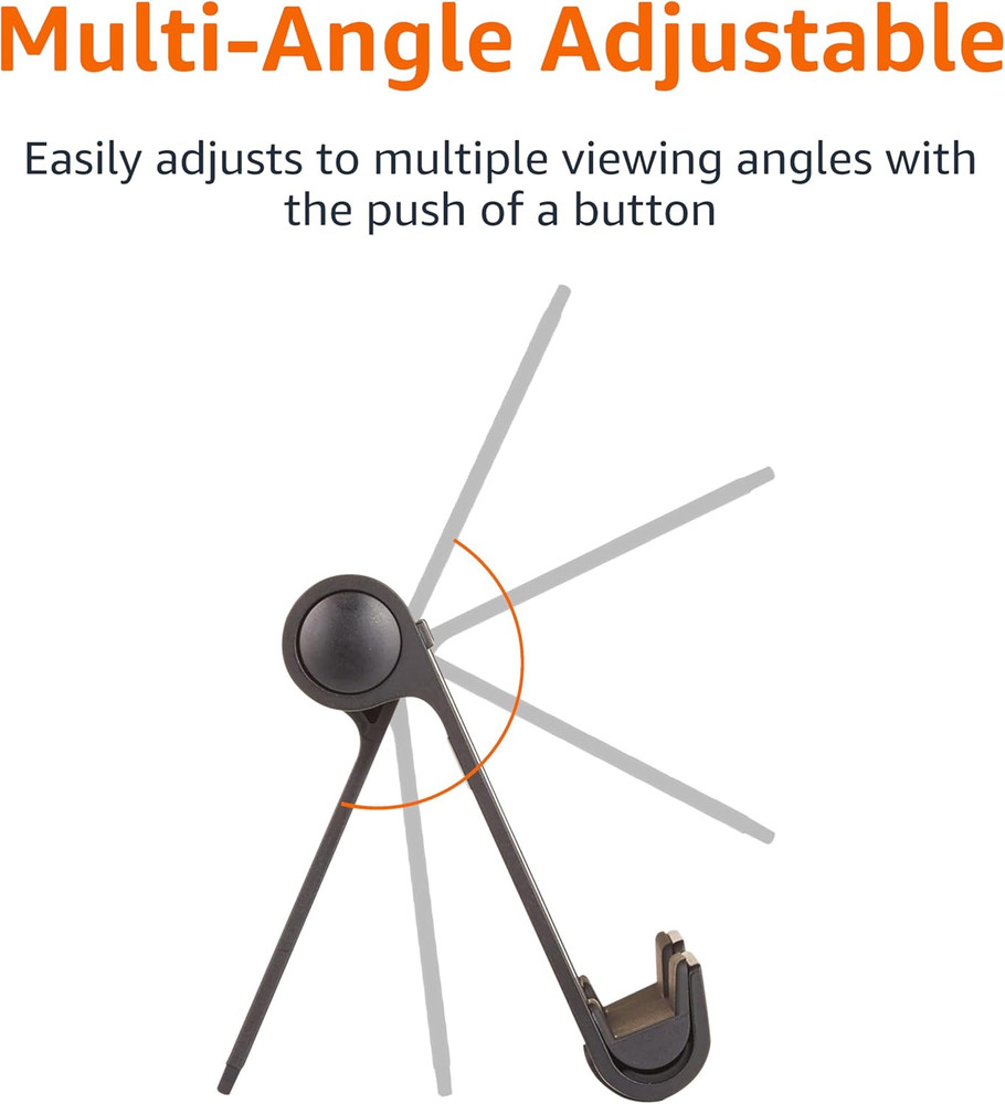 Multi-Angle Portable Stand for Ipad Tablet, E-Reader and Phone - Black