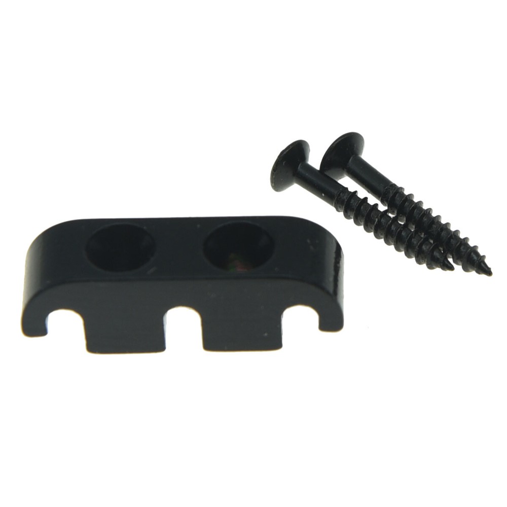 Electric Bass Guitar String Tree Retainer with Mouting Screws Black
