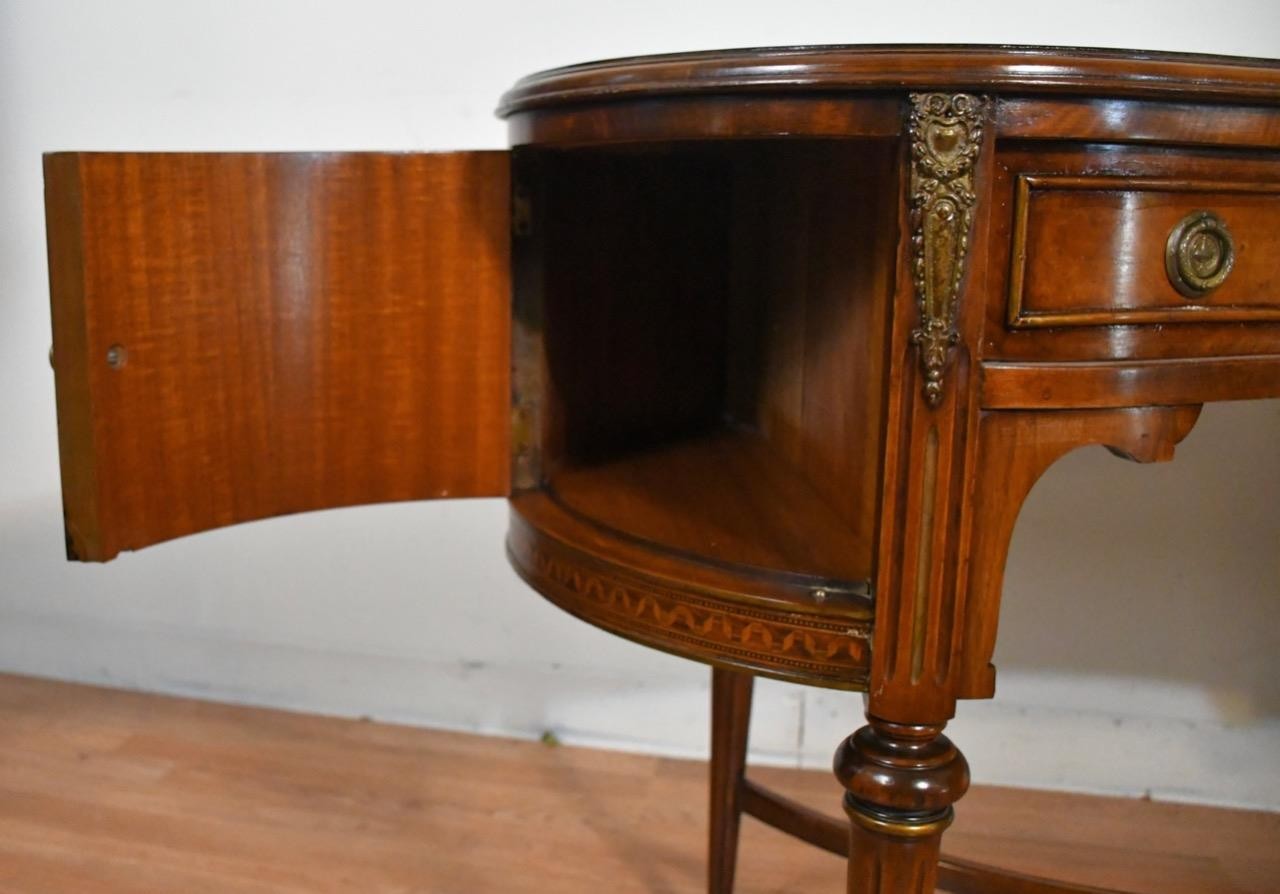 1920s SET of Antique French Satinwood Vanity Makeup table / Chair and Mirror