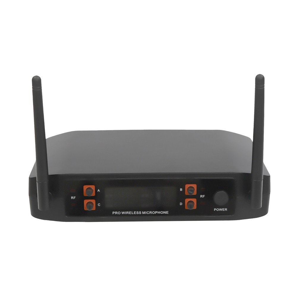 4 Channel Wireless Microphone System Pro Audio UHF Handheld Dynamic Mic Party