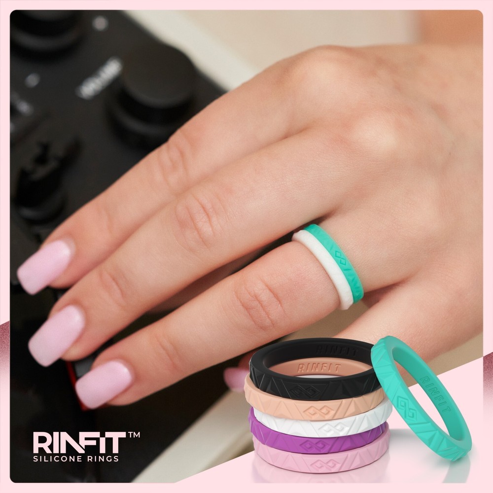 Stackable Infinity Silicone Wedding Ring | Band for Women by Rinfit