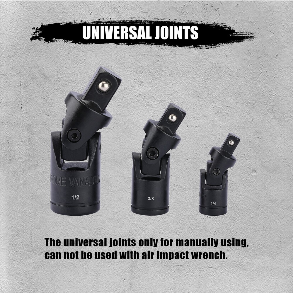 18 PCS Drive Tool Accessory Set Premium CR-V Steel Includes Socket Adapters