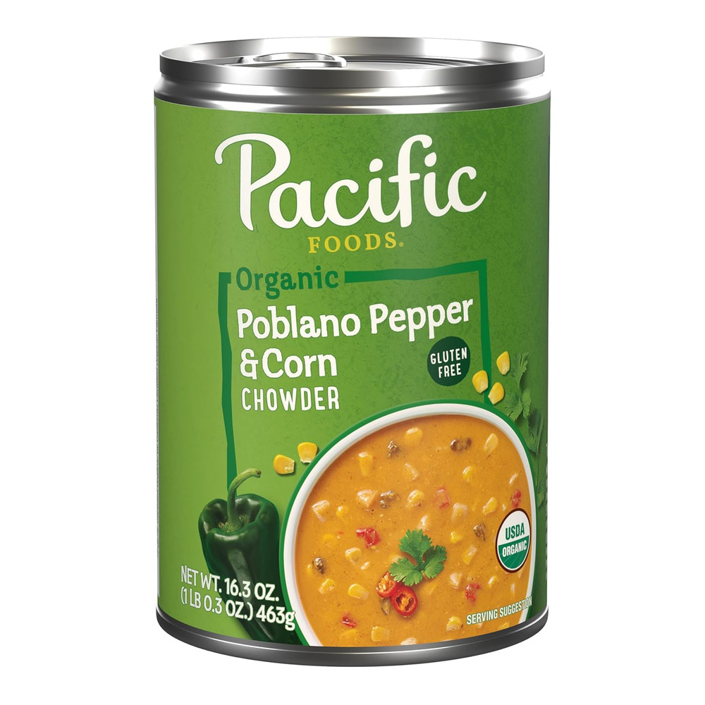 , Soup Poblano Corn Chowder Organic, 16.3 Ounce