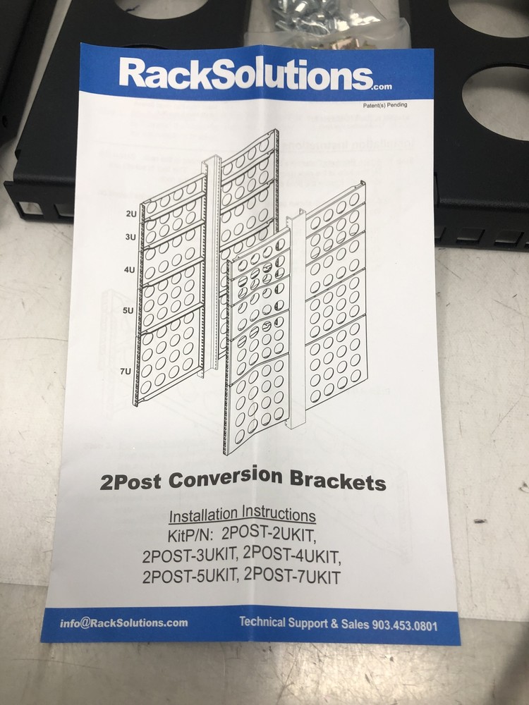 Rack Solutions 2 Post Conversion brackets 2U HP/Compaq Kit 870984