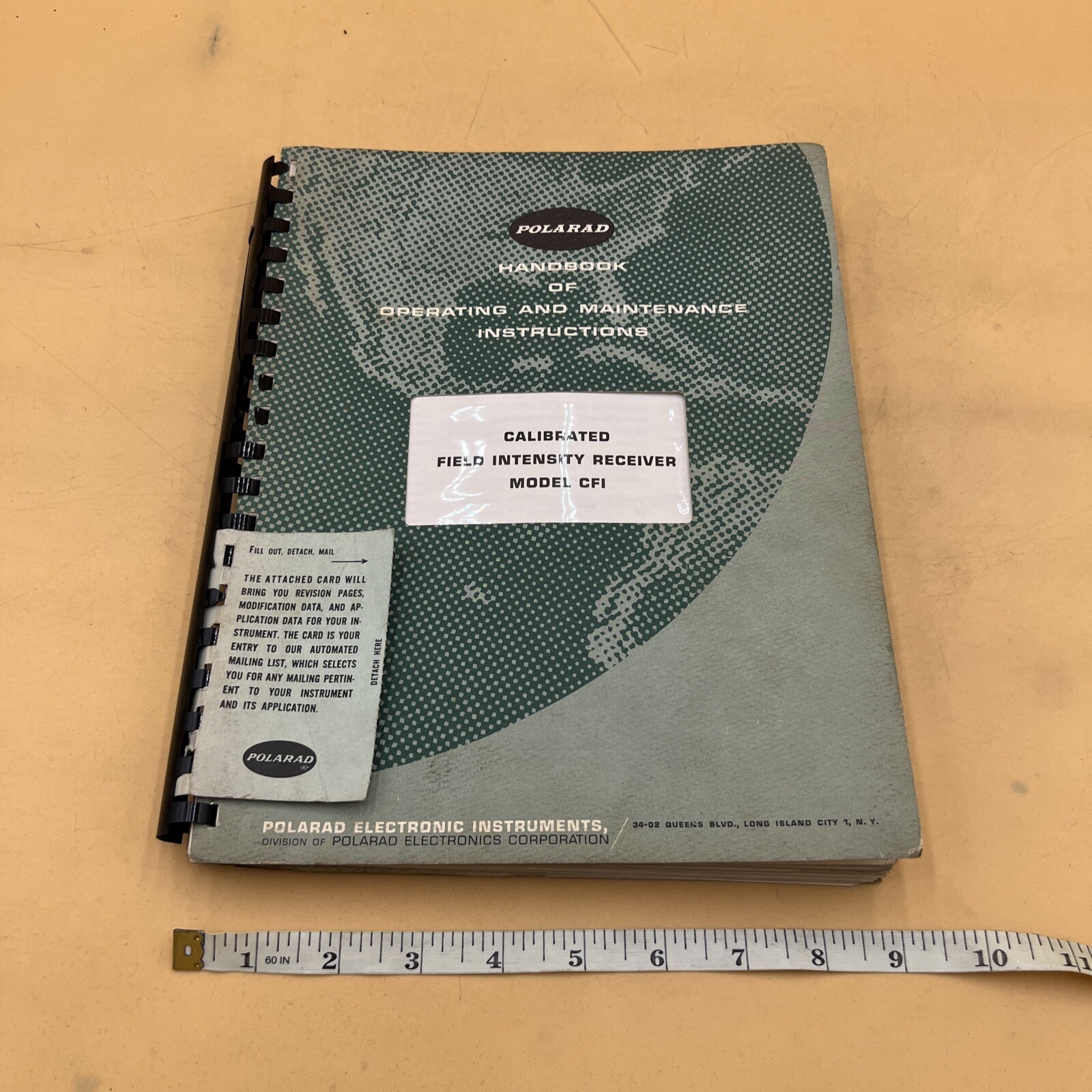 POLARAD CALIBRATED FIELD INTENSITY RECEIVER MODEL CFI OPERATING REPAIR HANDBOOK
