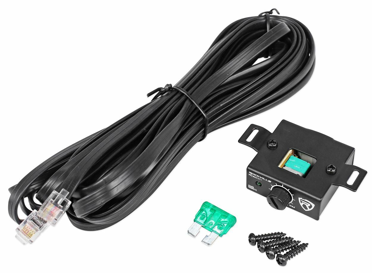 Rockville RV10.2B 1000w Dual 10" Car Subwoofer Enclosure+Mono Amplifier+Amp Kit