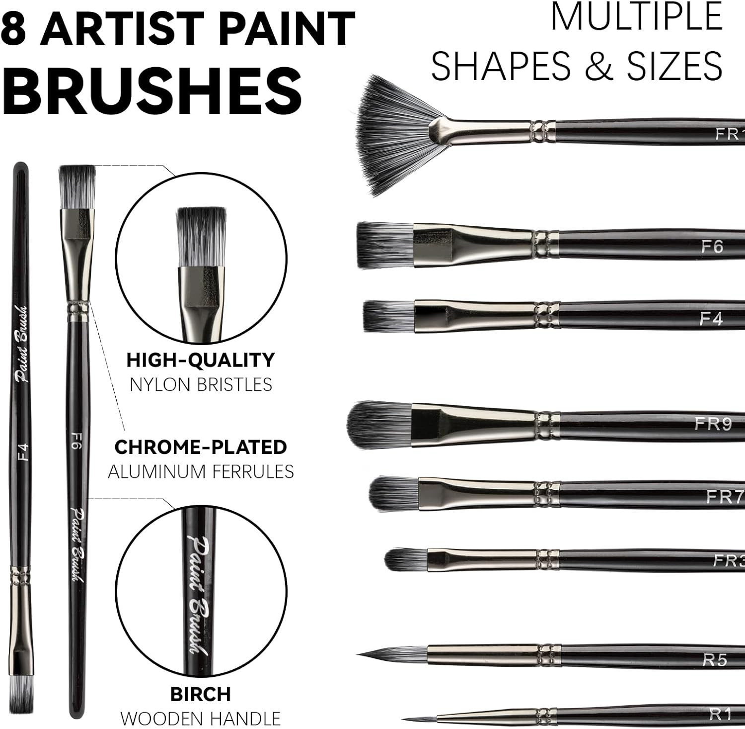 Acrylic Paint Set for Adults & Kids - 37PCS Art Painting Supplies Kit with 18 Co