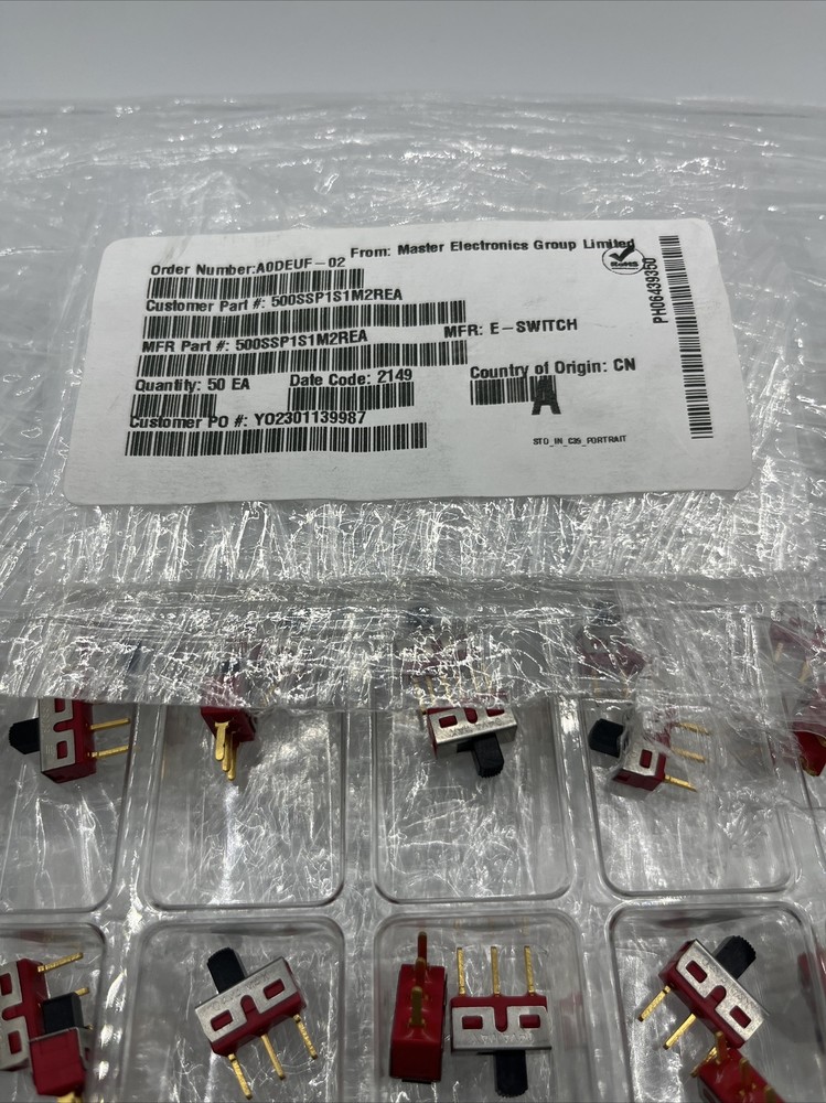 Master Electronics Slide Switch, 500SSP1S1M2REA, J01