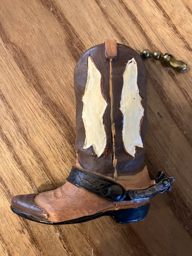 3pc Set 2 Cowboy Boots Ceiling Fan Pulls & Switch Cover