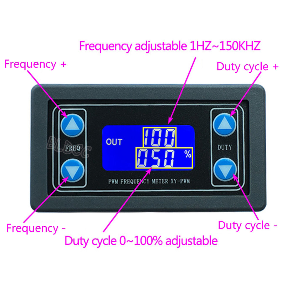 2x Signal Generator PWM Pulse Frequency Duty Cycle Adjustable Square Wave Module
