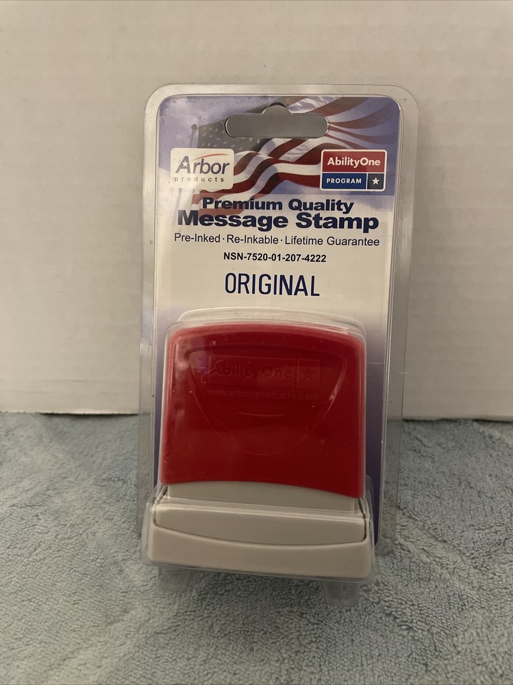 Arbor Products AbilityOne Premium Pre-Inked Message Stamp "ORIGINAL" Blue New