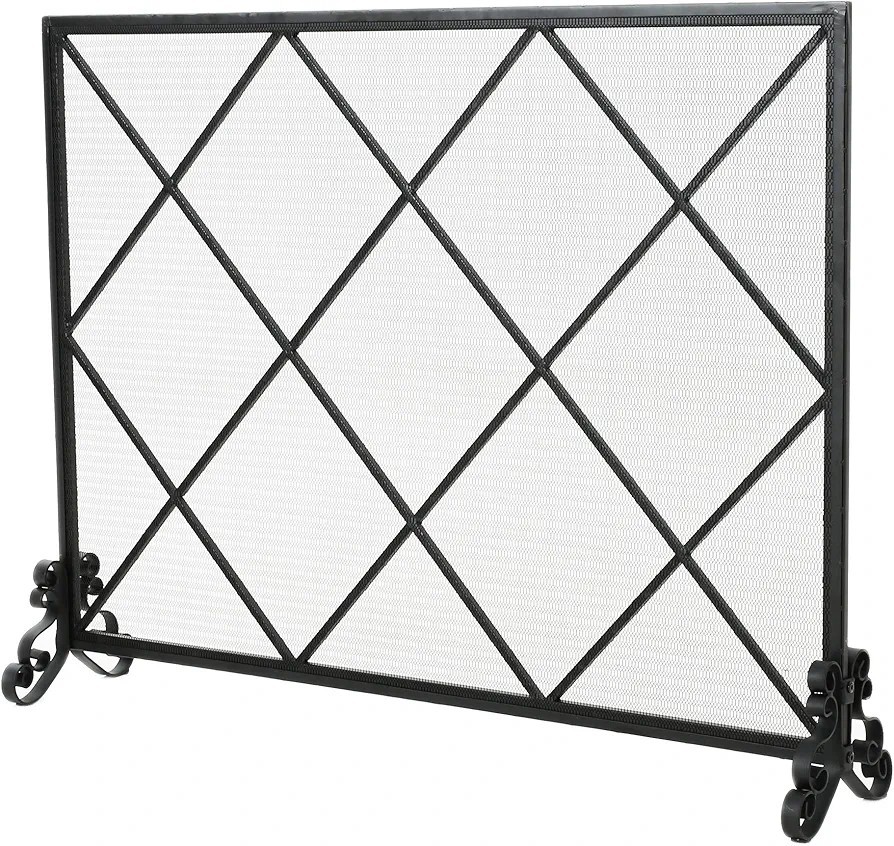Christopher Knight Home Howell Single Panel Iron Fireplace Screen, Black