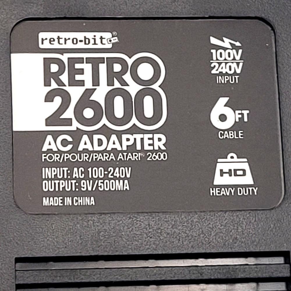 AC Power Supply Adapter Plug Cord for Atari 2600 VCS System Games Console - New