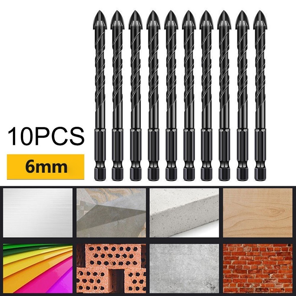 Tools 10pcs 6mm Drill Bits Tiles Ceramic Drilling For Tile Brick Glass