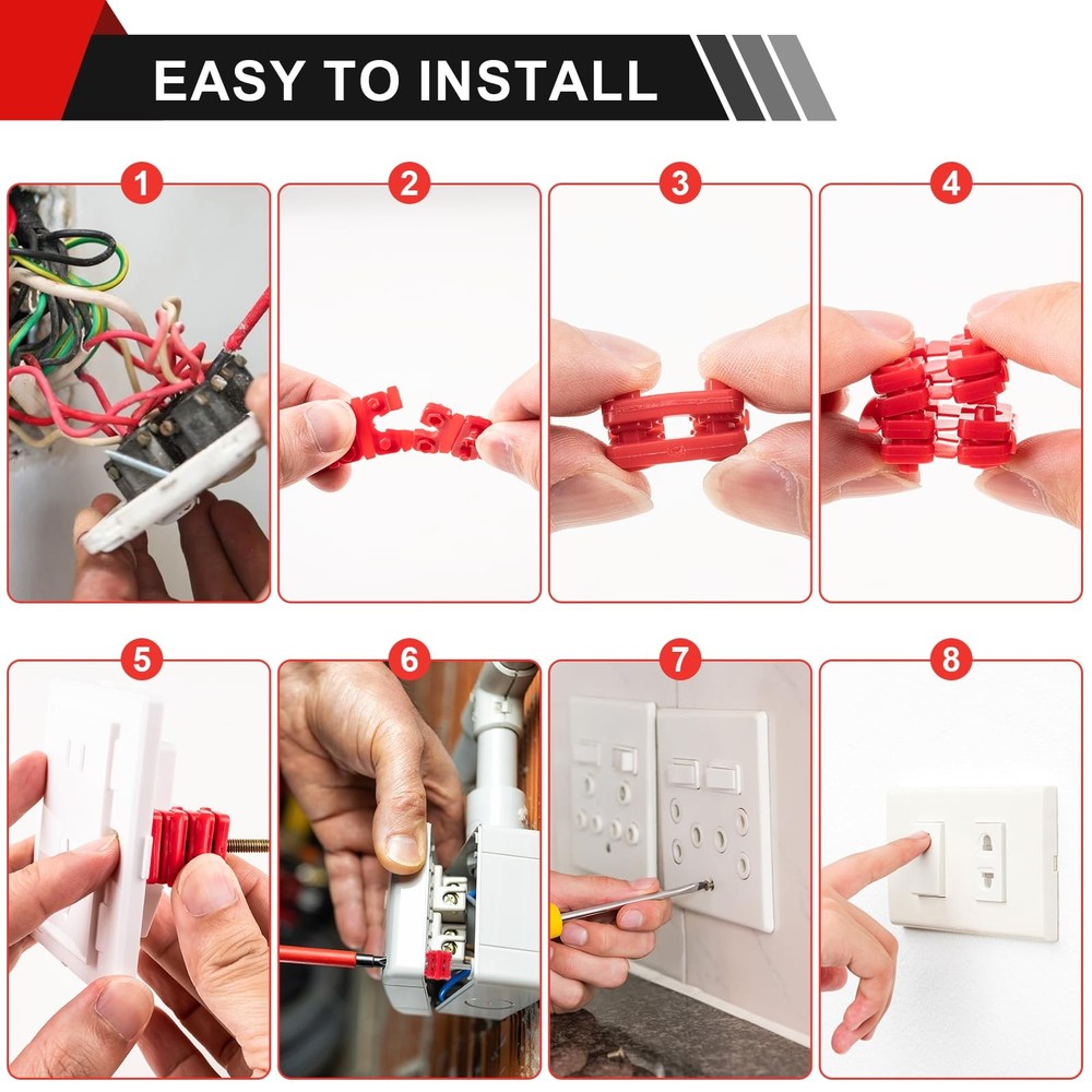 Outlet Spacers for Electrical Box, 48 PCS Box 1/4 inch, Red-48