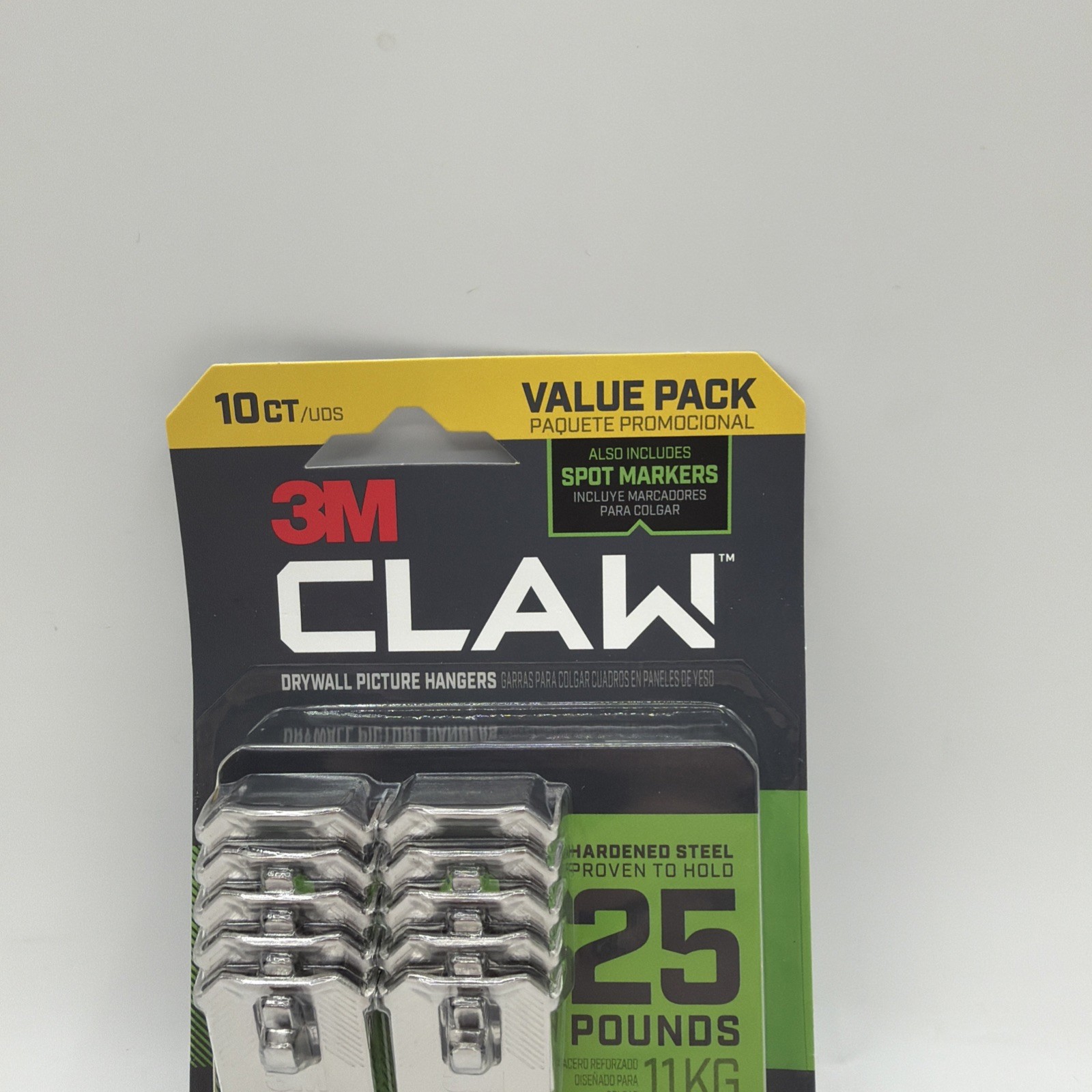 3M Claw 25 lb Drywall Picture Hanger with Spot Markers 10 Count 2 Pack