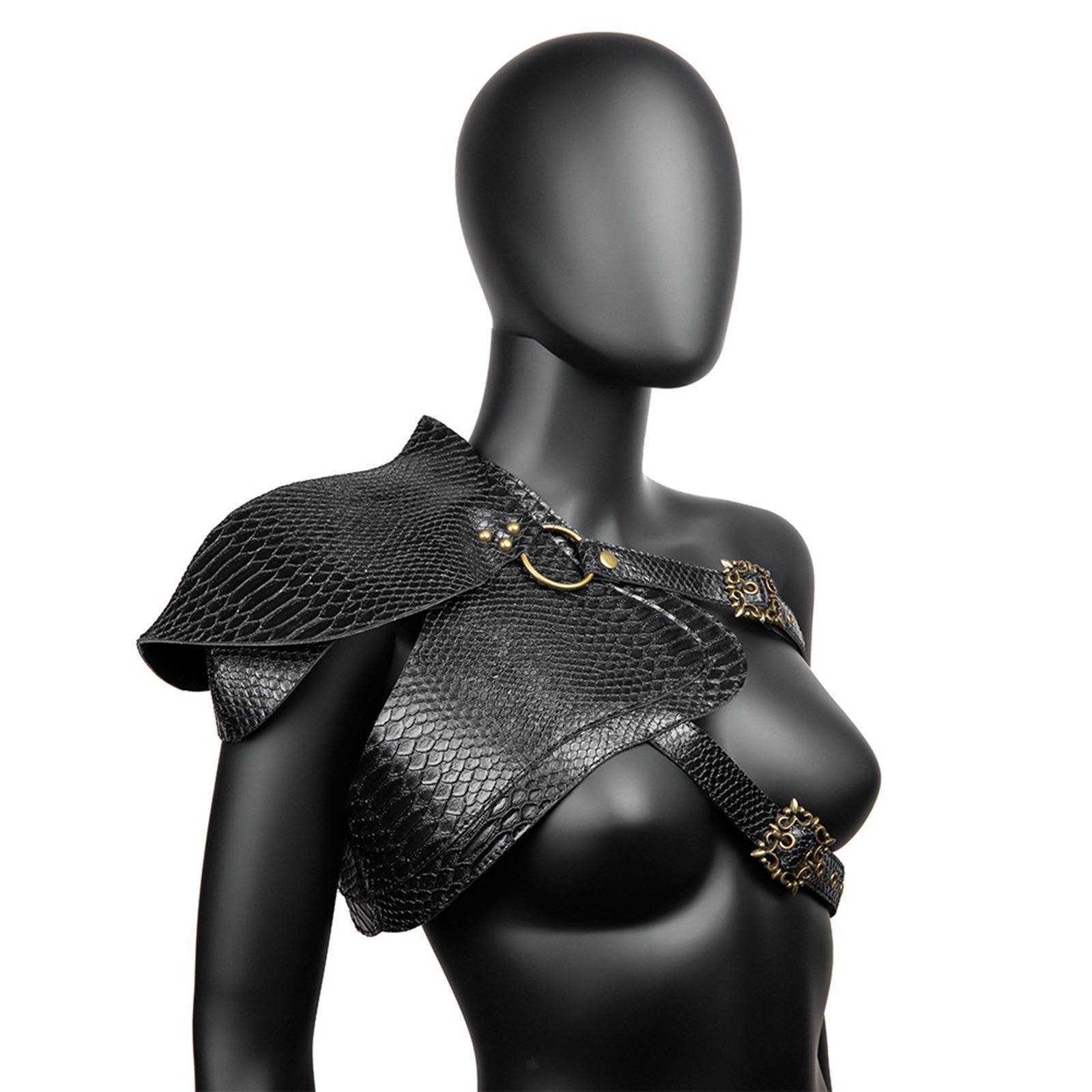 Medieval Leather Shoulder Armor Steampunk PU Leather Shoulder Cover Cape