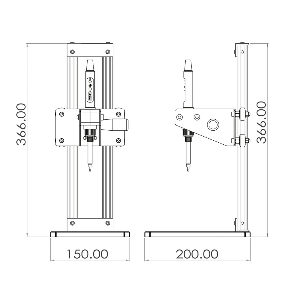Vertical Heat Press Machine-Heat Set Insert Tool (Insertion Height 210Mm) with H