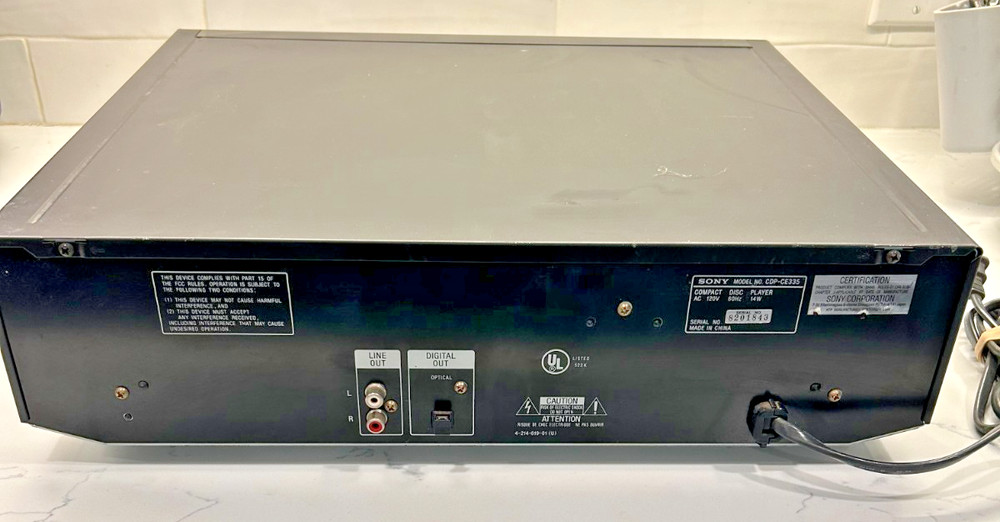 Sony CDP-CE335 5-Disc CD Carousel Changer Player NO REMOTE - TESTED Working