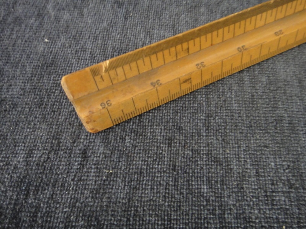 Vintage Unbranded Engineer Triangular 12" Wood Scale