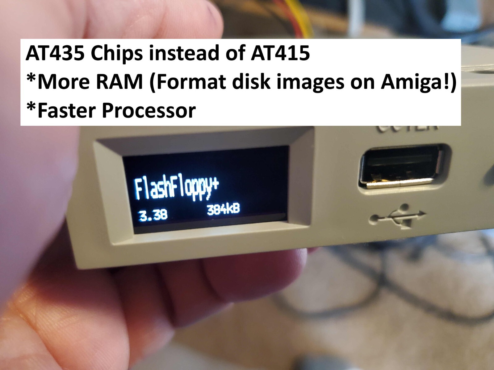 Gotek Beige USB Floppy Emulator AT435 OLED Speaker-Amiga Atari IBM Roland AKAI