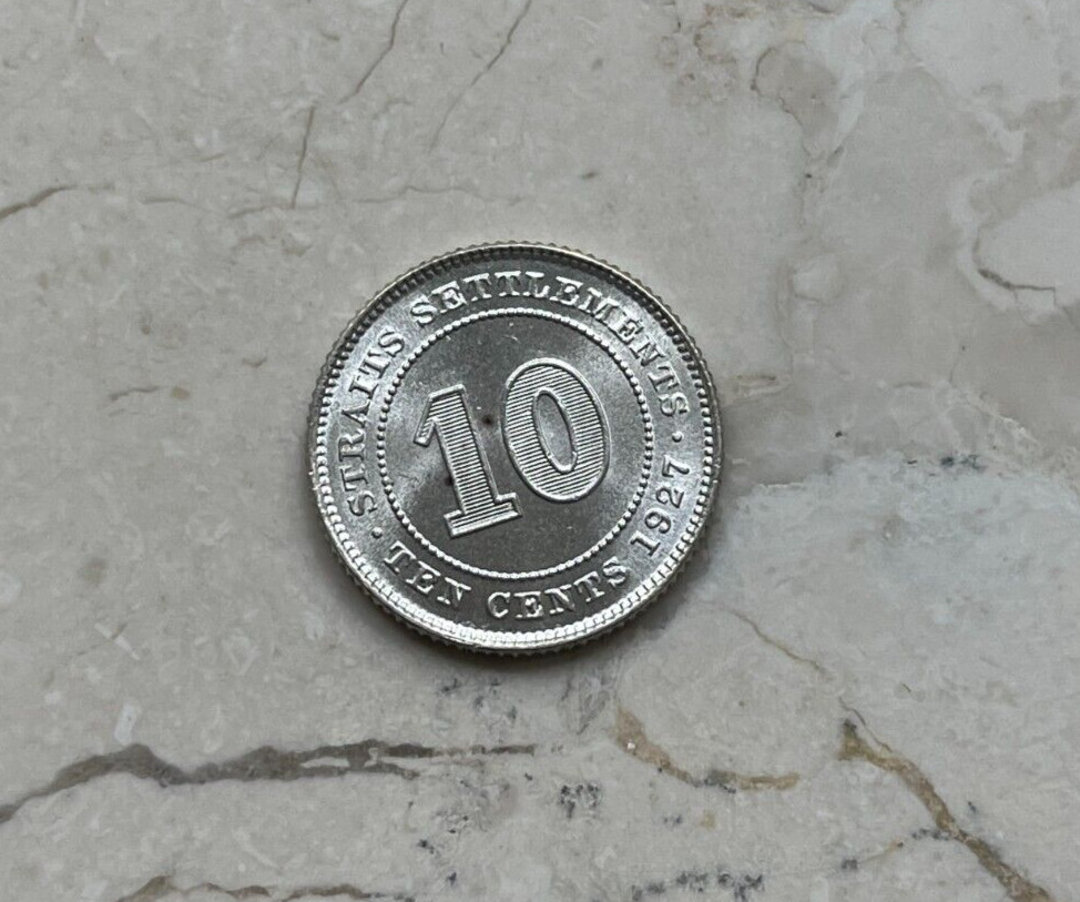 1927 Straits Settlements 10 Cents