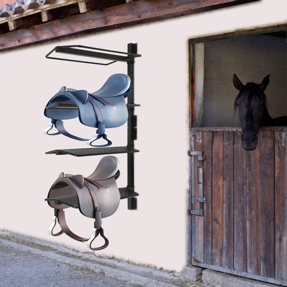 4 Tier Modern Saddle Rack Wall Mount Saddle Rack Black