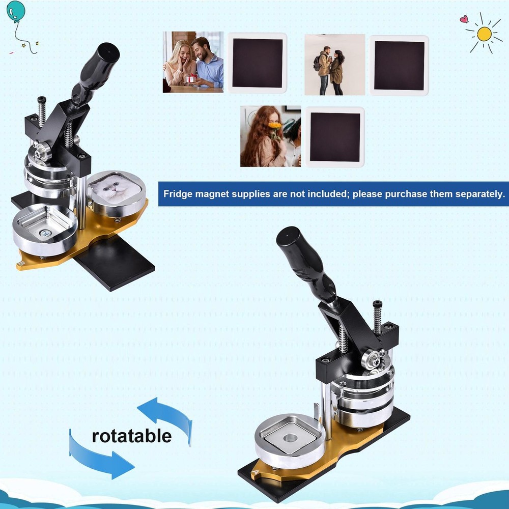 Fridge Magnet Button Making Machine Square Refrigerator Magnets Maker Cutter