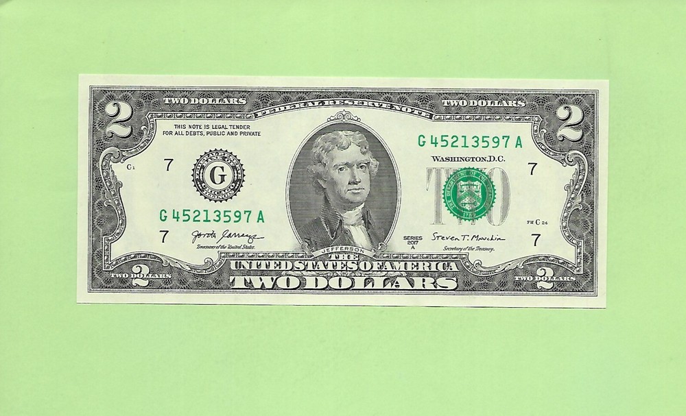 2017A ..UNCIRC $2  G 4521 3597 A .... 2017A $2  G-A    NICE NOTE      FRN