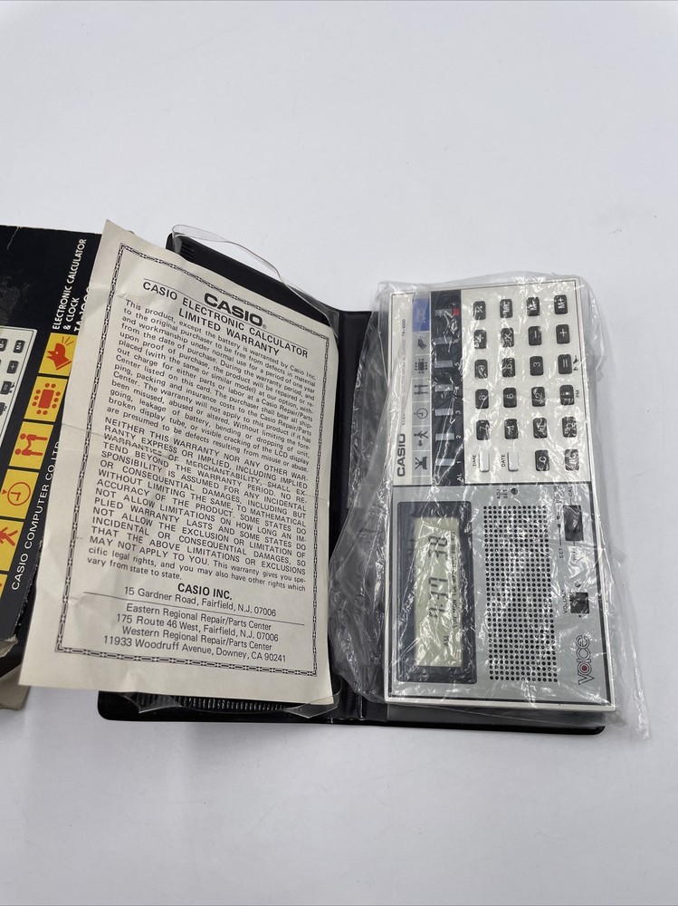 Casio Voice TA-1000 Calculator & Clock Box 1983