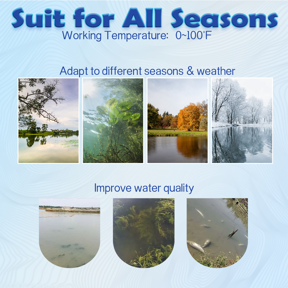 3/4HP 5.2CFM Lake Pond Aerator w/ Timer Pump Aeration Compressor 3 Acre Pond