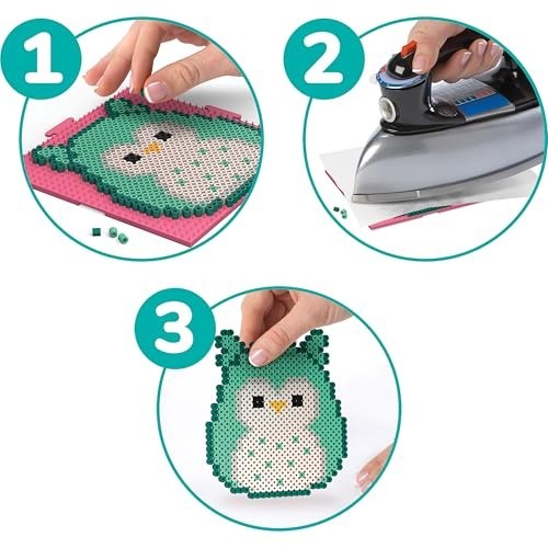 Fused Bead Activity Kit - 5 Unique Patterns, 4393 Pieces, Multicolor Craft Set
